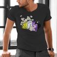 Non-Binary Book Lover Nonbinary Daisy LGBT Reading Pride Men's V-Neck T-Shirt