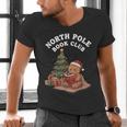 North Pole Book Club Gingerbread Christmas Reading Men's V-Neck T-Shirt