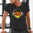 Nostalgia Chest Flag GDR Men's V-Neck T-Shirt Nostalgia Chest Flag GDR Men's V-Neck T-Shirt