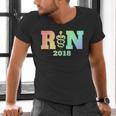 Nurse Graduation Shirt RN Est 2018 Rainbow Tshirt Men's V-Neck T-Shirt