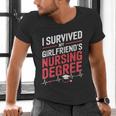 Nurse Graduation I Survived My Girlfriends Nursing Degree Men's V-Neck T-Shirt