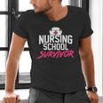 Nursing School Survivor Shirt Graduation Party Tee Men's V-Neck T-Shirt