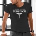 Nursing School Survivor TShirt Student Nurse Graduation Men's V-Neck T-Shirt
