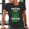 Organ Donation Green Ribbon Proud Dad Of An Organ Donor Men's V-Neck T-Shirt