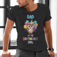 Owl Dad Birthday Party Dad Of The Birthday Girl Owl Men's V-Neck T-Shirt