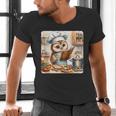Owl Learning To Cook With Cookbook Chef Apron Stove Cooking Men's V-Neck T-Shirt Owl Learning To Cook With Cookbook Chef Apron Stove Cooking Men's V-Neck T-Shirt