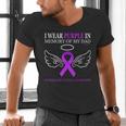 Pancreatic Cancer I Wear Purple In Memory Of My Dad Men's V-Neck T-Shirt