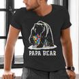 Papa Bear Autism Awareness Autism Matching Family Dad Men's V-Neck T-Shirt