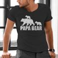 Papa Bear Two Cubs Shirt Daddy Bear Twin Tshirt Papa 2 Kids Men's V-Neck T-Shirt