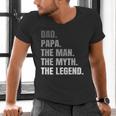 Papa Dad Legend Men Grandpa Christmas Father's Day Birthday Men's V-Neck T-Shirt