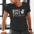 Peace Out PreschoolShirt Graduation Last Day Men's V-Neck T-Shirt
