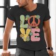 Peace Sign Love Groovy Vibes Costume Nostalgia 1980s Fashion Men's V-Neck T-Shirt