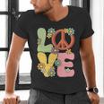 Peace Sign Love Groovy Vibes Costume Nostalgia 1980s Fashion Men's V-Neck T-Shirt