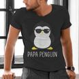 Penguin Papa Father's & Cute Dad Men's V-Neck T-Shirt