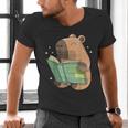 Pet Capybara Is Reading Library Capy Word Book Day Teacher Men Women Kids Men's V-Neck T-Shirt