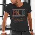 PHD Definition Doctor Of Philosophy Degree Graduation Men's V-Neck T-Shirt
