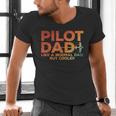 Pilot Dad Art For Men Father Aviation Airplane Pilot Men's V-Neck T-Shirt