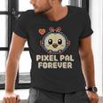 Pixel Art Pet Y2K Retro Vintage Digital Nostalgia Y2K Tech Men's V-Neck T-Shirt