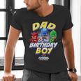 PJ Masks Group Shot Dad Of The Birthday Boy Logo Men's V-Neck T-Shirt