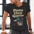 Please Chew Quieter Introvert Duck Lover Men's V-Neck T-Shirt
