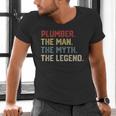 Plumber The Man The Myth The Legend Dad Hero Men's V-Neck T-Shirt