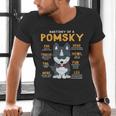 Pomsky Anatomy Dog Mom Dad Men's V-Neck T-Shirt