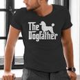 Poodle The Dogfather Cool Dog Daddy Dad Papa Father Men Kids Men's V-Neck T-Shirt