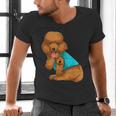 Poodle I Love Dad Tattoo Apparel Dog Dad Dads For Men Women Men's V-Neck T-Shirt