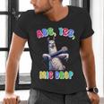 Preschool Graduate Shirt ABC 123 Mic Drop Llama Graduation Men's V-Neck T-Shirt