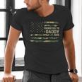 Promoted To Daddy Est 2026 Camo USA Flag New Dad 2026 Men's V-Neck T-Shirt