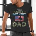 Proud Army Dad-Army Infantry Dad Camouflage Graphics Army Men's V-Neck T-Shirt