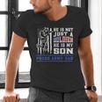 Proud Army Dad Soldier Son Patriotic Veterens Men's V-Neck T-Shirt