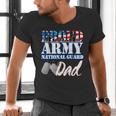 Proud Army National Guard Dad Fathers Day Shirt Men Men's V-Neck T-Shirt