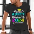 Proud Aunty Of Kindergarten Graduate 2024 Graduation Aunty Men's V-Neck T-Shirt