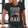 Proud Coast Guard Dad USCG American Flag T-Shirt Men's V-Neck T-Shirt