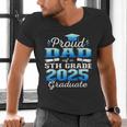Proud Dad Of 5th Grade Graduate 2025 Elementary Graduation Men's V-Neck T-Shirt