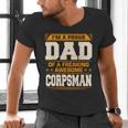 Proud Dad Of Awesome Corpsman Father's Day Men's V-Neck T-Shirt