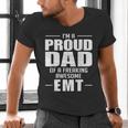 Proud Dad Of a Freaking Awesome EMT Emergency Medical Men's V-Neck T-Shirt Proud Dad Of a Freaking Awesome EMT Emergency Medical Men's V-Neck T-Shirt