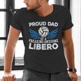 Proud Dad Of A Freaking Awesome Libero Volleyball Father Men's V-Neck T-Shirt