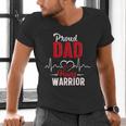 Proud Dad Of a Heart Warrior CHD Awareness Shirt Gift Men's V-Neck T-Shirt