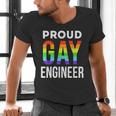 Proud Gay Engineer LGBTQ Rainbow Engineering Graduation Men's V-Neck T-Shirt