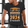 Proud Grandma Of A Class Of 2024 Matching Family Graduation Men's V-Neck T-Shirt