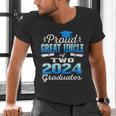 Proud Great Uncle Of Two 2024 Graduate Class 2024 Graduation Men's V-Neck T-Shirt
