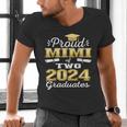 Proud Mimi Of Two 2024 Graduate Class 2024 Graduation Family Men's V-Neck T-Shirt