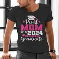 Proud Mom Of 2024 5th Grade Graduate Mother Graduation Men's V-Neck T-Shirt