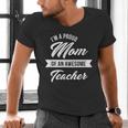 Proud Mom Of An Awesome Teacher Shirt Cute Graduation For Men Women Men's V-Neck T-Shirt