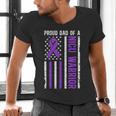 Proud NICU Dad Of NICU Warrior Micro Preemie Baby Father Men's V-Neck T-Shirt