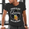 Proud Queen PhD Doctorate Degree Graduation Woman Girl Men's V-Neck T-Shirt