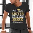 Proud Sister Of 2023 College Graduate Family 23 Graduation Men's V-Neck T-Shirt