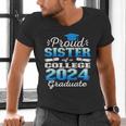 Proud Sister Of 2024 College Graduate Family 24 Graduation Men's V-Neck T-Shirt
